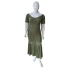 Vestido Tricot Premium Plus Size Midi Com Forro Manga Curta Tam G