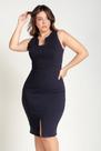 Vestido tubinho com recorte