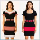 Vestido tubinho malha canelada M com cinto moda evangélica
