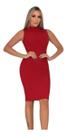 Vestido Tubinho Midi Canelado Poliester