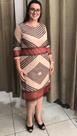 Vestido Tule com estampa geométrica