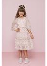 Vestido Tule Floral Babado Pituchinhus