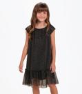 Vestido Tule Shine e Cotton Leve Trick Nick Preto Vestido Tule Shine e Cotton Leve Trick Nick Preto