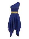 Vestido túnica Praise Dance IBAKOM One Shoulder Glitter Navy