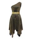 Vestido túnica Praise Dance IBAKOM One Shoulder Glitter Sequins