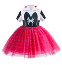 Vestido tutu GELVSI Superhero Girls vermelho com capuz e zíper L