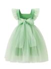 Vestido Tutu.kk para meninas vintage com babados, tule verde 3-4T Vestido Tutu.kk para meninas vintage com babados, tule verde 3-4T