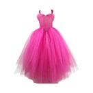 Vestido Tutu Rosa Com Glitter Para Meninas, Vestido De Festa Com Alças De Crochê Para Crianças