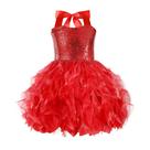 Vestido tutu Suppromo Red Sparkly Sparkly Sequin para meninas 6T