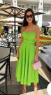 Vestido verde com sinto Tam M