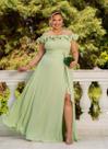 Vestido Verde Menta Ombro a Ombro Evasê Tamanho 48