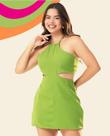 Vestido verde menta Tam P super confortável e decote nas laterais