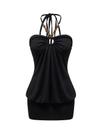 Vestido Verdusa Leopard Halter Mini Y2k Western Bodycon feminino