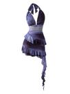 Vestido Verdusa Summer Y2k Halter Floral Ruffle Mesh sem encosto Vestido Verdusa Summer Y2k Halter Floral Ruffle Mesh sem encosto