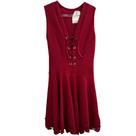 Vestido Vermelho Escuro Decote Trançado da Aladiah - Tam 38