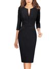 Vestido VFSHOW 7121 BLK feminino preto branco listrado Bodycon
