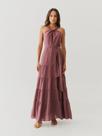 Vestido Via Lessa Roselle Longo em Viscose Uva