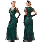 Vestido vintage de lantejoulas no estilo dos anos 20 para mulheres Flapper Retro
