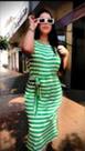 Vestido Viscolycra Feminino Listrado Tamanho 50