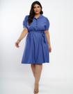 Vestido viscose azul dona charme