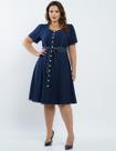 Vestido viscose azul marinho dona charme