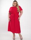 Vestido viscose pink midi dona charme
