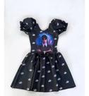 Vestido Wandinha Infantil Estampado Conforto e Estilo Sombrio