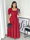 vestido xadrez chique vermelho