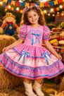 Vestido Xadrez Infantil Festa Junina Rosa Azul Coração Floral Junino Caipira Quadrilha Luxo São João Vestido Xadrez Infantil Festa Junina Rosa Azul Coração Floral Junino Caipira Quadrilha Luxo São João