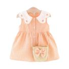 Vestido Xadrez Para Bebês Meninas, Bolsa Com Laço, Roupas Infantis De Verão, 9 Meses a 3 Anos De