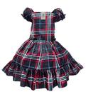 Vestido Xadrez Preto e Verde para Meninas - Tamanho 1 Ano
