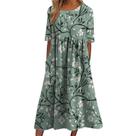 Vestido Yodutry feminino Boho com estampa floral midi casual de verão Vestido Yodutry feminino Boho com estampa floral midi casual de verão