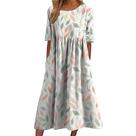 Vestido Yodutry feminino Boho com estampa floral midi com bolsos 2GG Vestido Yodutry feminino Boho com estampa floral midi com bolsos 2GG