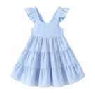 Vestido YOUNGER TREE para meninas com babados de verão azul 18-24M