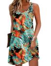 Vestido Zeagoo casual floral com decote em V de primavera para mulheres