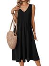 Vestido Zeagoo Casual Tank Midi Summer Sunddress preto para mulheres