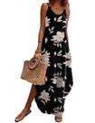 Vestido Zeagoo com estampa floral havaiana para mulheres Summer S