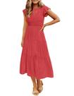 Vestido ZESICA Summer Casual Flutter de manga curta para mulheres
