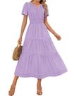 Vestido ZESICA Summer Casual Midi para mulheres roxo tamanho L