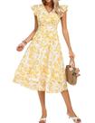 Vestidos de convidados de casamento florais de primavera para mulheres 2025 Casuais Boho Flowy Church Vacation Long White Flowers Vestidos de verão XL