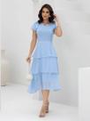 Vestidos Feminino Midi Elegante Festa Camadas com Babado Manga Curta Moda Evangélica