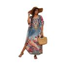 Vestidos Kaftan para mulheres plus size maiô cobrir caftan maxi praia túnica maiô