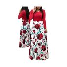 Vestidos Longos Com Estampa Floral Para Mulheres, Estilo Europeu-Americano De Outono, Moda Com
