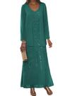 Vestidos para a mãe da noiva Clothfun, 2 peças de chiffon, tamanho 12 Vestidos para a mãe da noiva Clothfun, 2 peças de chiffon, tamanho 12