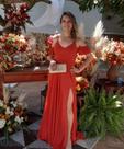 Vestiso para festas e casamento Laranja