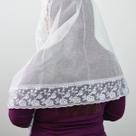 Véu Ccb Adulto Renda Larga Floral Organza Congregação Cristã no Brasil (Melissa)