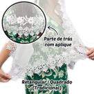 Véu Ccb Congregação Cristã Aplique Floral 3D Com Strass Adulto mod. Jade