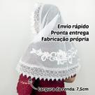 Véu Ccb Congregação Cristã Com Aplique Renda Guipir Média (modelo Clarice)