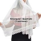 Véu Ccb Congregação Cristã Renda Guipir Floral Larga Adulto (modelo Karina)
