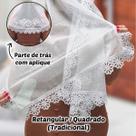 Véu Ccb Congregação Cristã Renda Larga Aplique Floral (modelo Ivete)